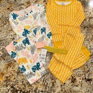 Sz 5 New (NWT) Carter's 4-Piece Girl's Pajamas: Size 5